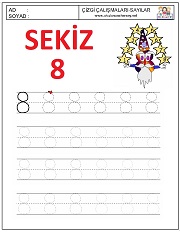 okul öncesi 1 sayısı çizgi çalışması